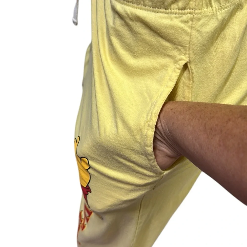 Disney Winnie The Pooh Cropped Pajama Pants Loungewear Yellow Large - Picture 9 of 15